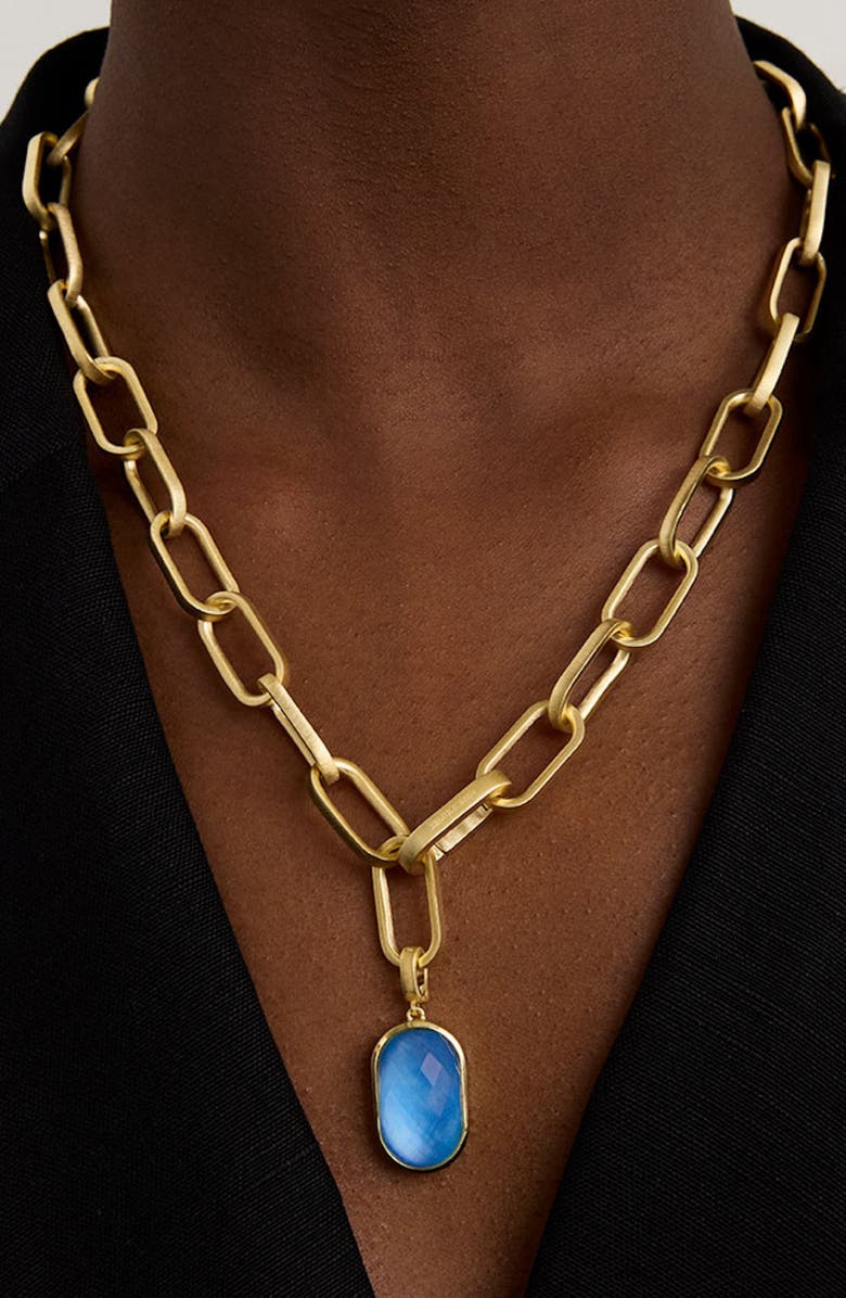 Dean Davidson Mercer Statement Collar Necklace, Alternate, color, Iridescent Midnight Blue/ Gold