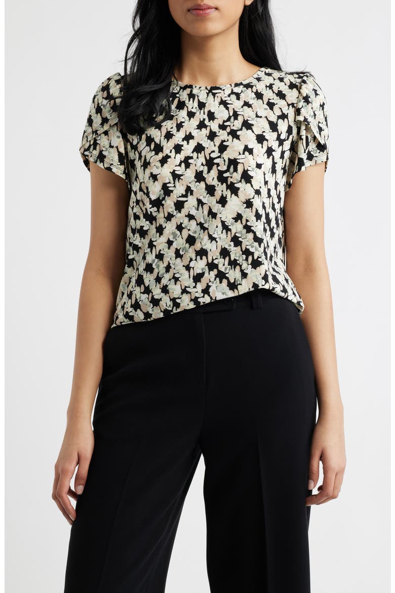 Print Tulip Sleeve Top, Main, color, ANNE BLACK MULTI