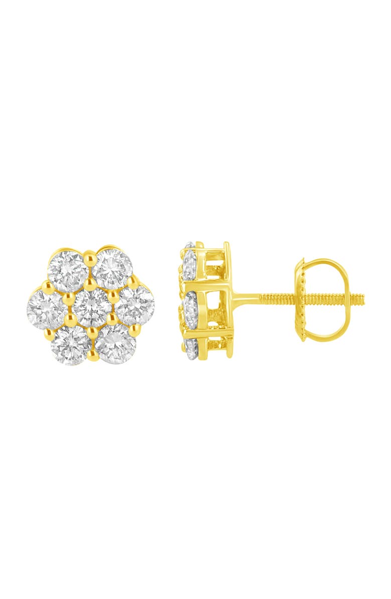 Haus of Brilliance 14K Yellow Gold 1.0 Ct Diamond Flower Earring, Alternate, color, Yellow