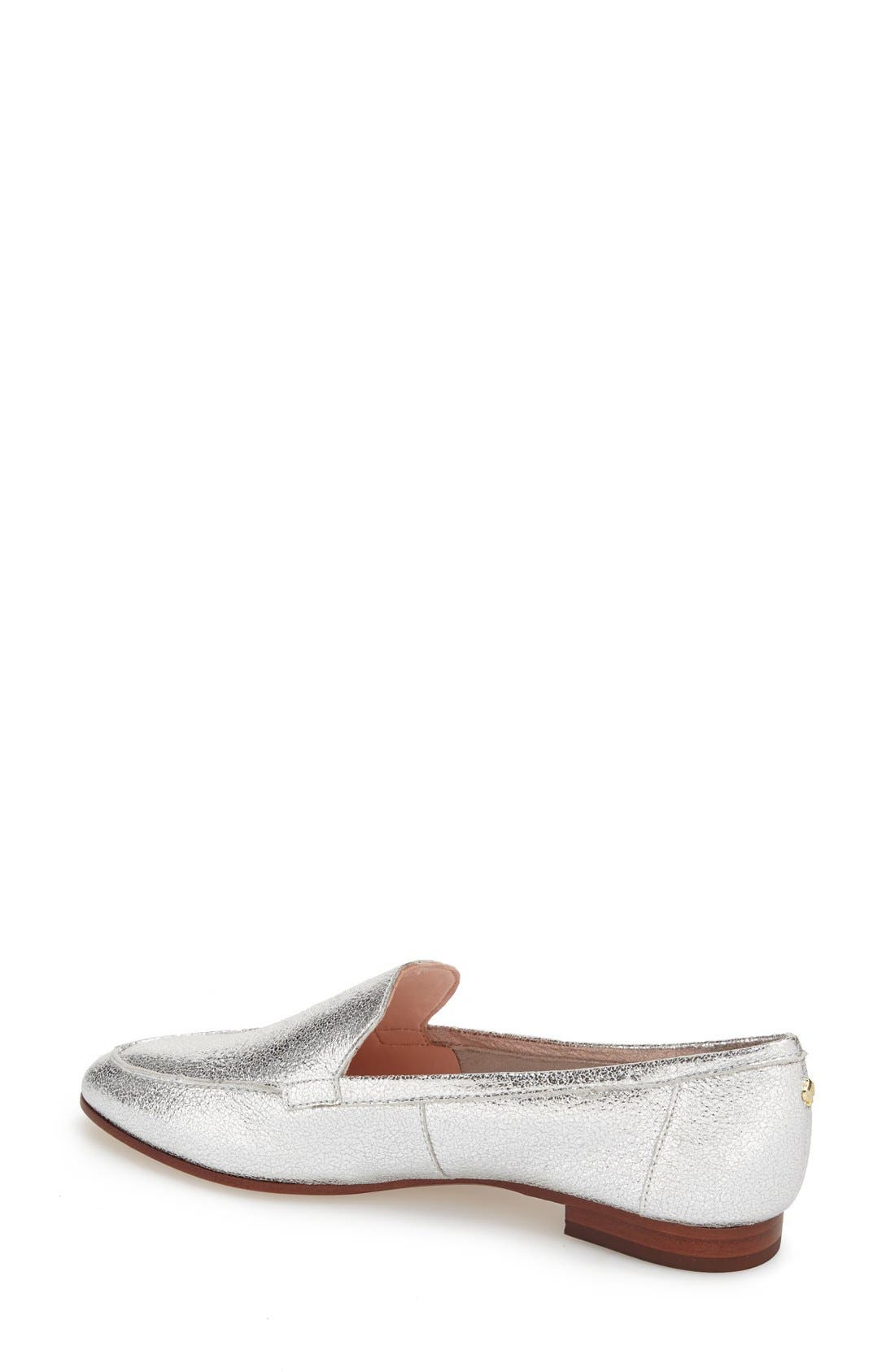 'carima' loafer flat, Alternate, color, SILVER