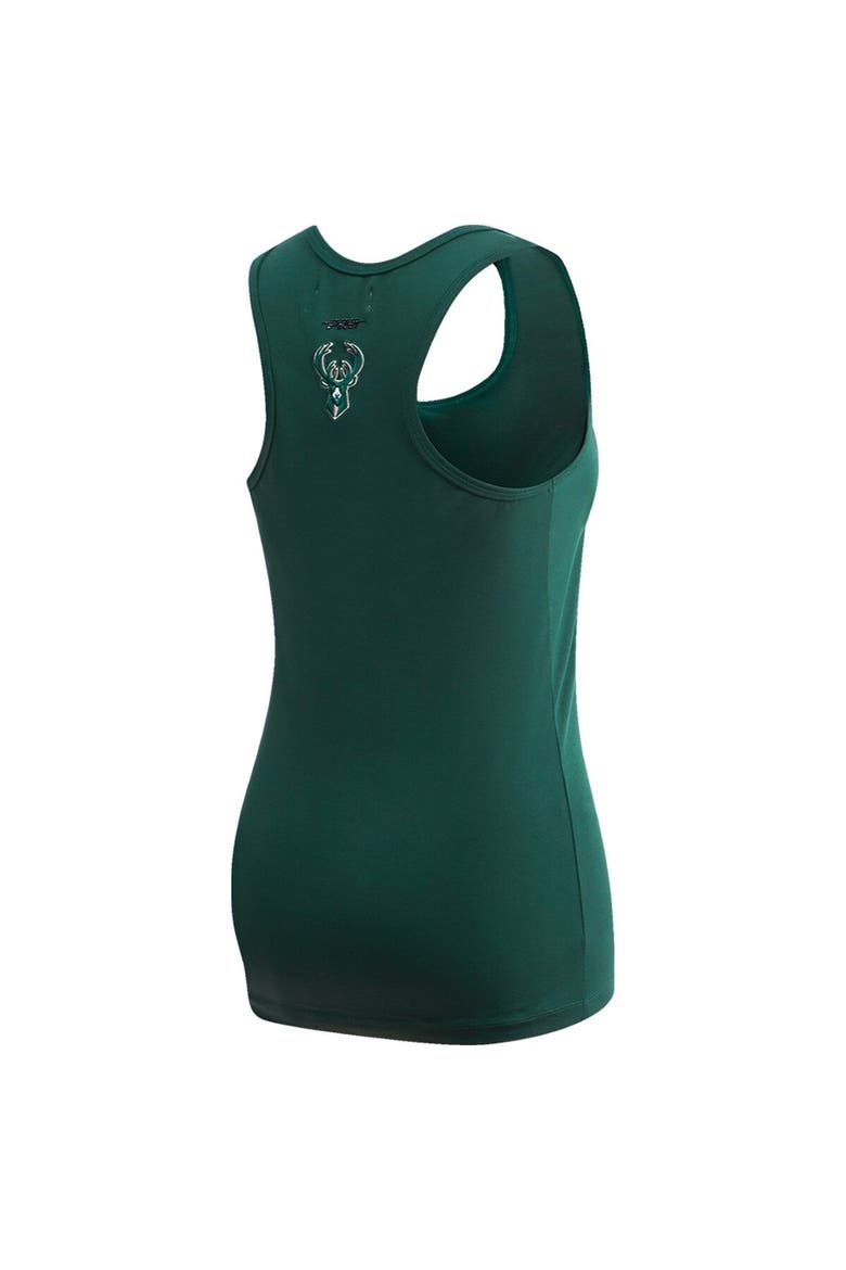 Women's Pro Standard  Hunter Green Milwaukee Bucks Script Tank Top, Alternate, color, Hunter Green