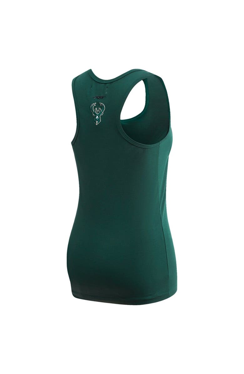 PRO STANDARD Women's Pro Standard  Hunter Green Milwaukee Bucks Script Tank Top, Alternate, color, Hunter Green