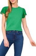 CeCe Eyelet Flutter Sleeve T-Shirt