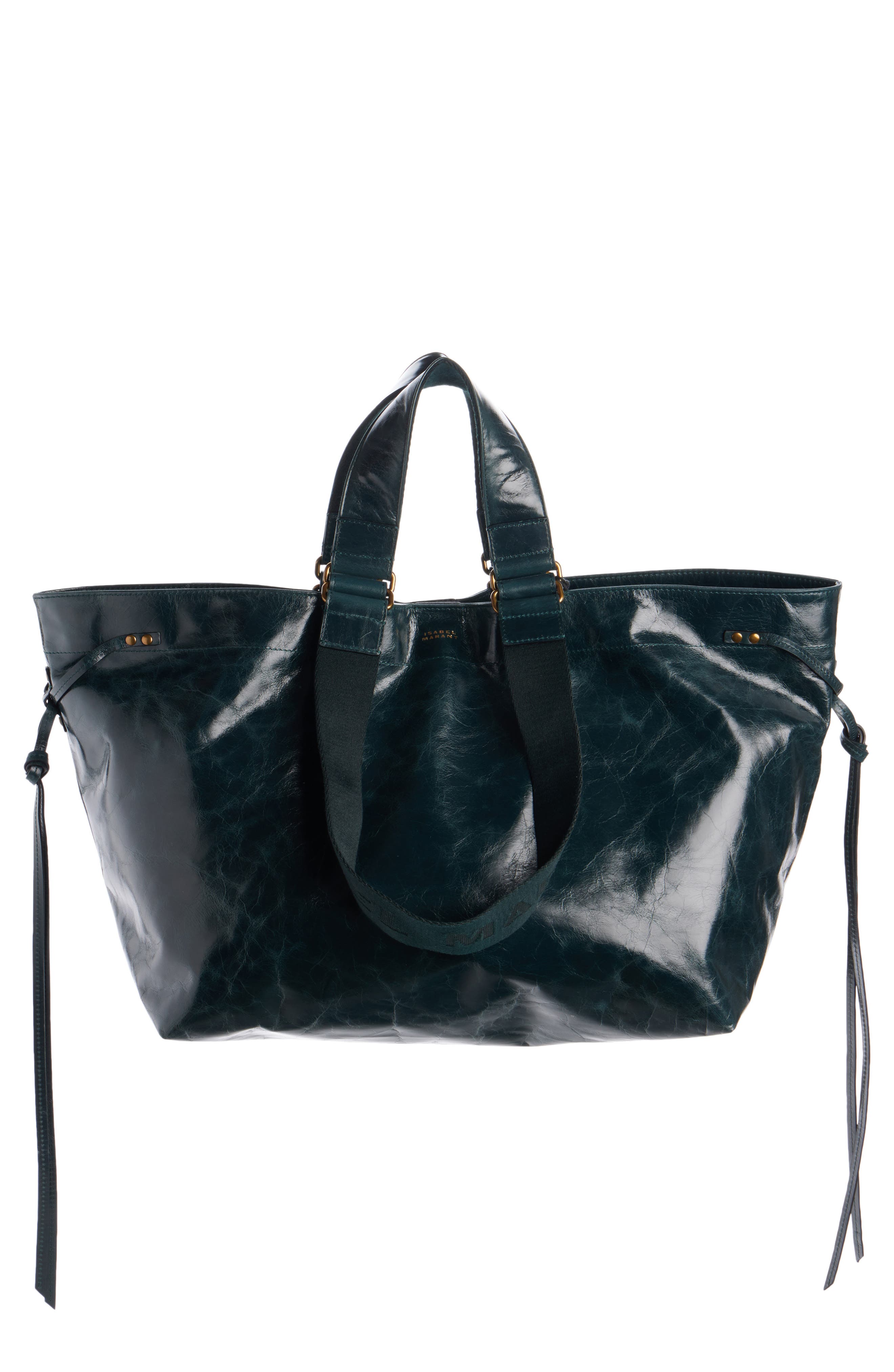 Wardy Leather Shopper Tote, Main, color, DEEP TEAL