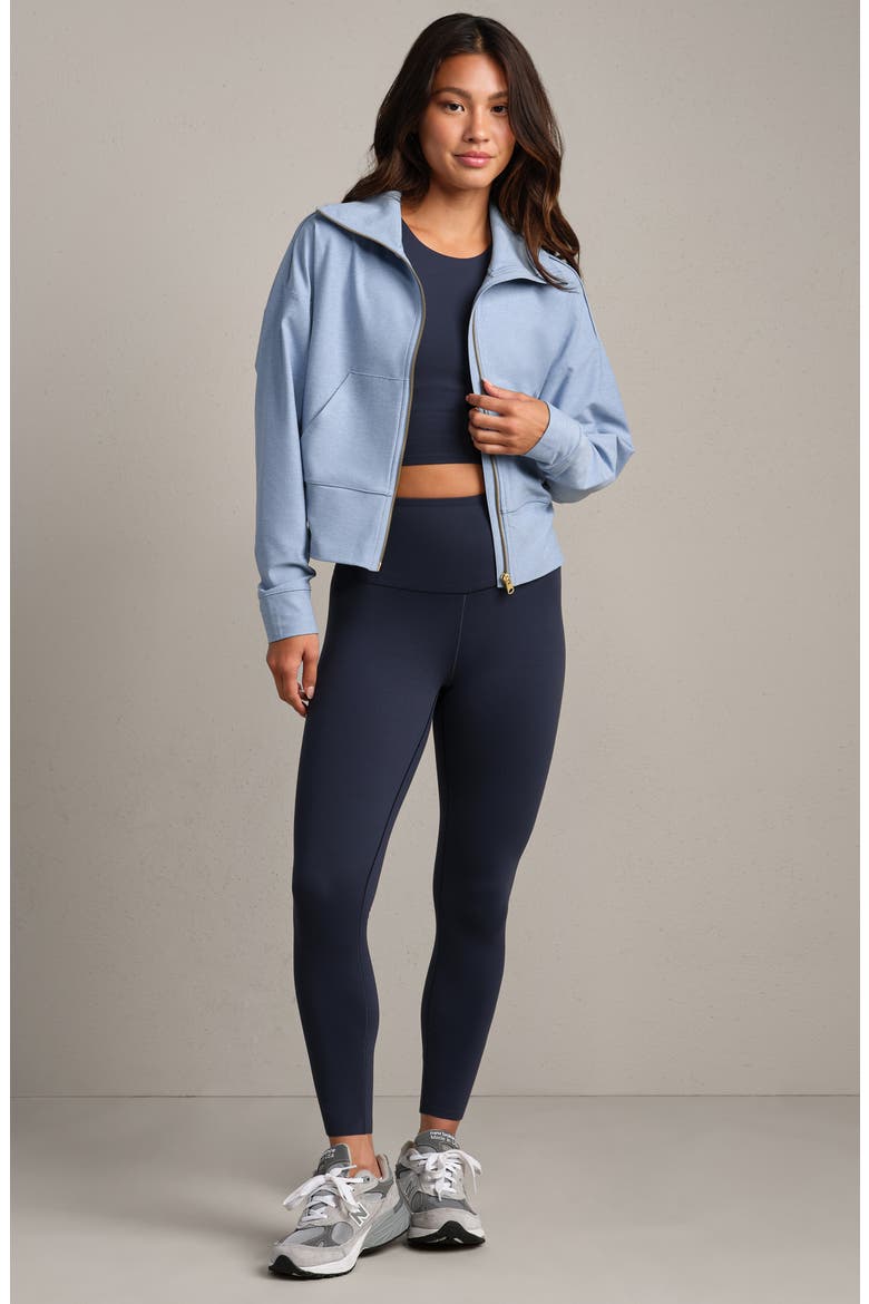 Atmosphere Crop Zip Sweatshirt, Alternate, color, FOREVER BLUE HEATHER