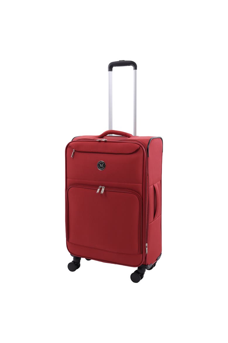 27" Softside Luggage - Expandable Spinner Suitcase with 8 Wheels & Front Zip Pockets, Main, color, TERRA COTTA