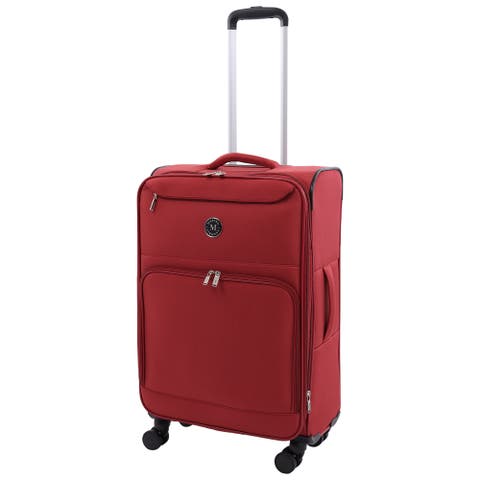 27" Softside Luggage - Expandable Spinner Suitcase with 8 Wheels & Front Zip Pockets
