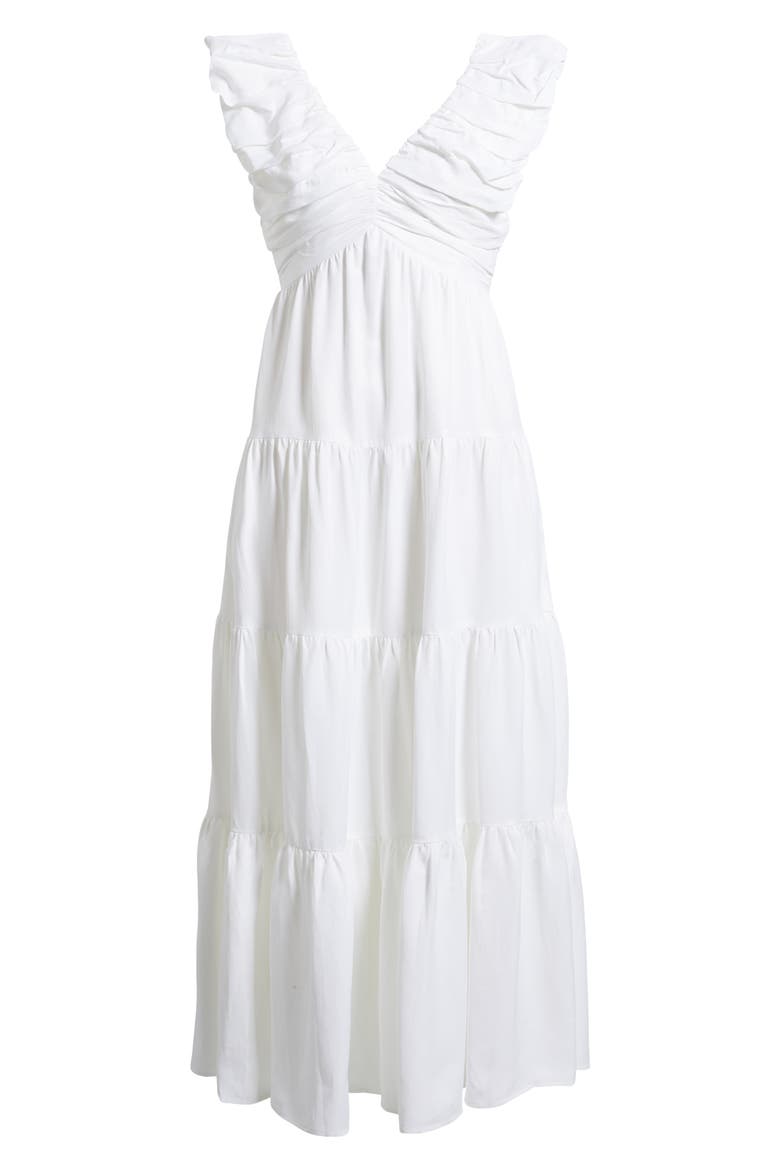 Ruffle Maxi Dress, Alternate, color, WHITE