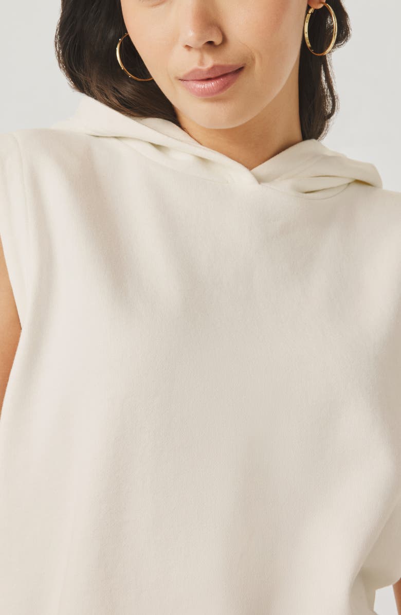 Splendid Greta Terry Sleeveless Hoodie, Alternate, color, Shell White