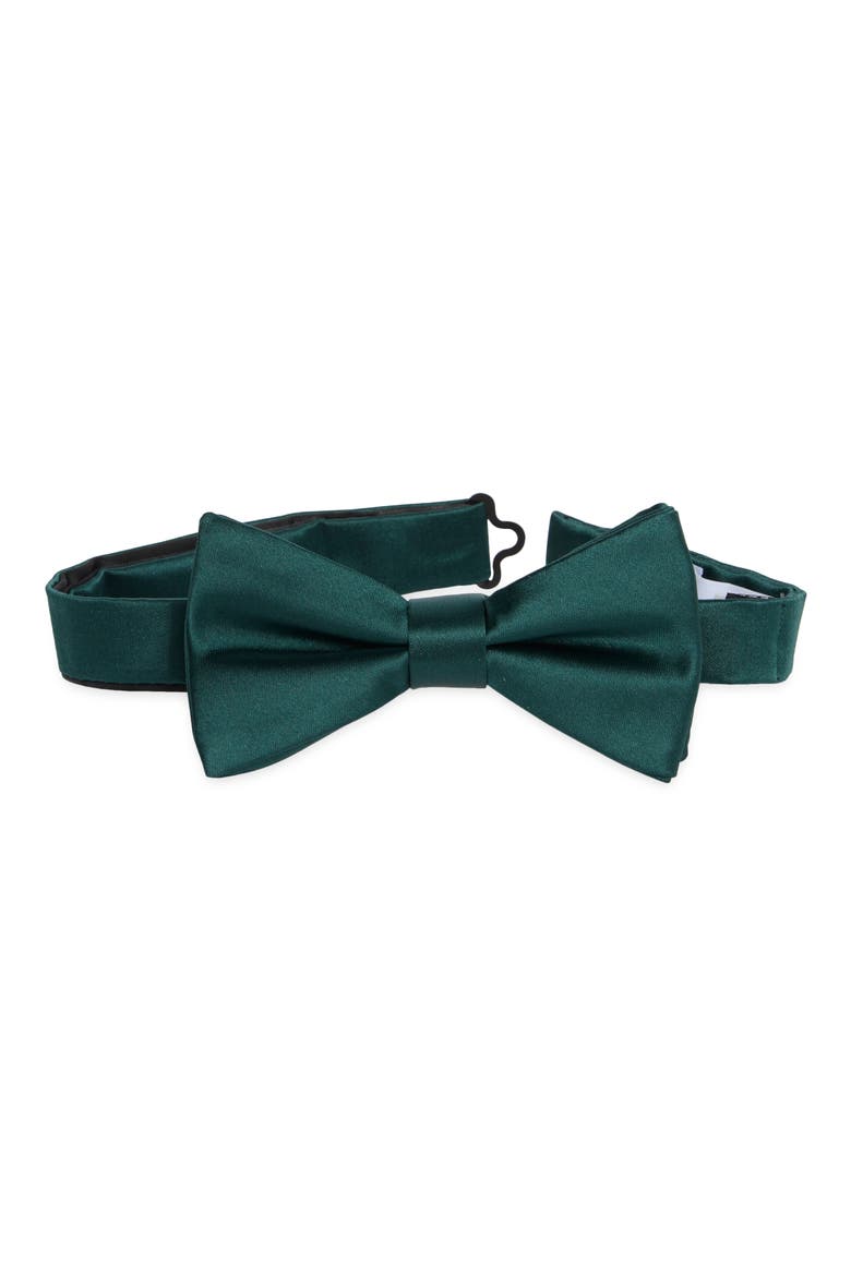Satin Solid Bow Tie, Main, color, HUNTER
