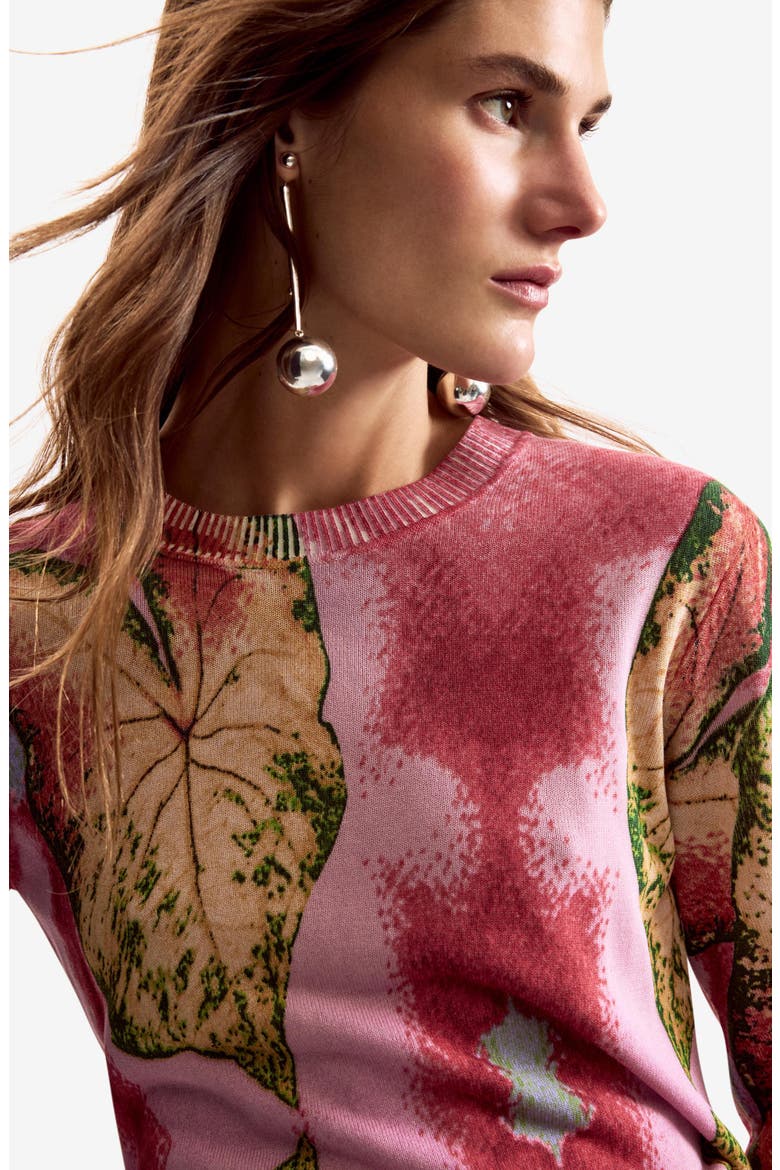 Mix Stitch Sweater, Alternate, color, PINK