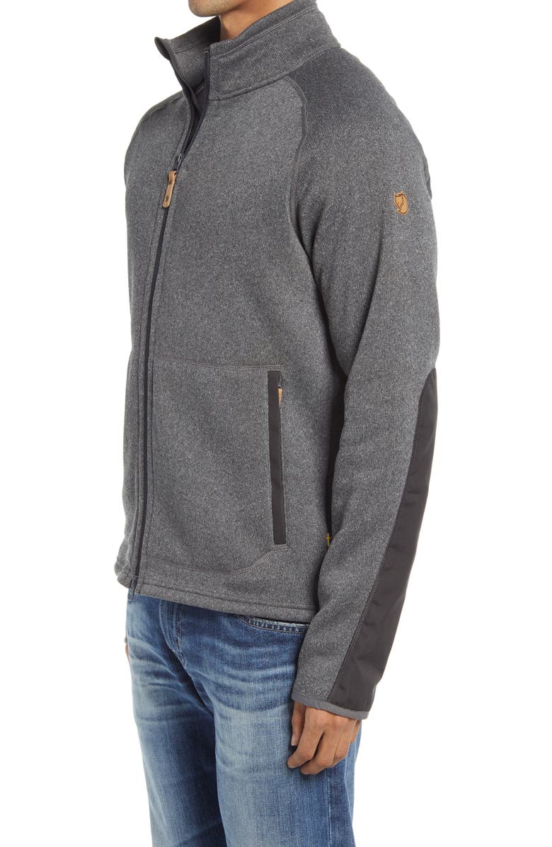 Fjällräven Övik Fleece Zip Sweater, Alternate, color, Dark Grey