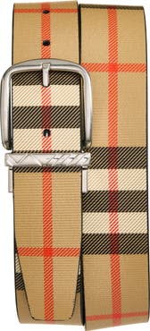 Burberry Engraved Buckle Reversible Belt