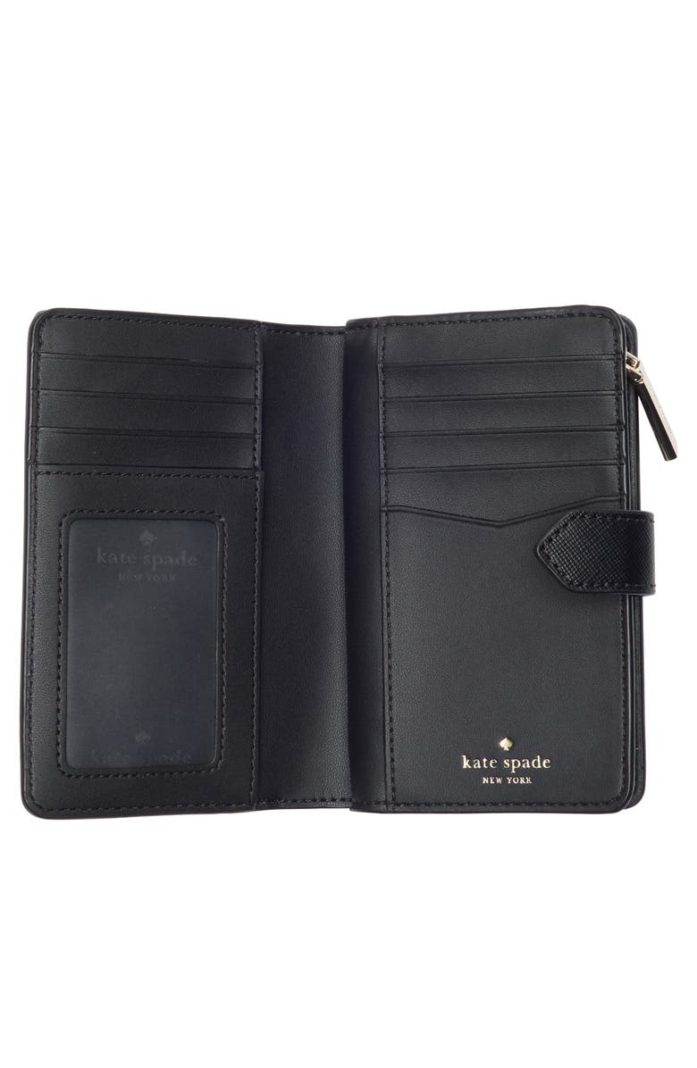Kate Spade New York staci medium bifold leather wallet, Alternate, color, Black