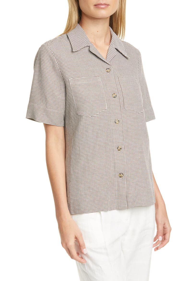Sienna Gingham Shirt, Main, color, BUTTERNUT COMB