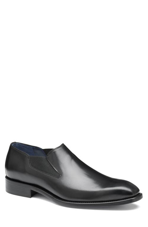 Johnston & Murphy Collection Larson Loafer In Black Italian Calfskin