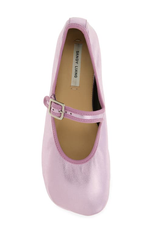 Sandy Liang Metallic Mary Jane Ballet Flat In Pink