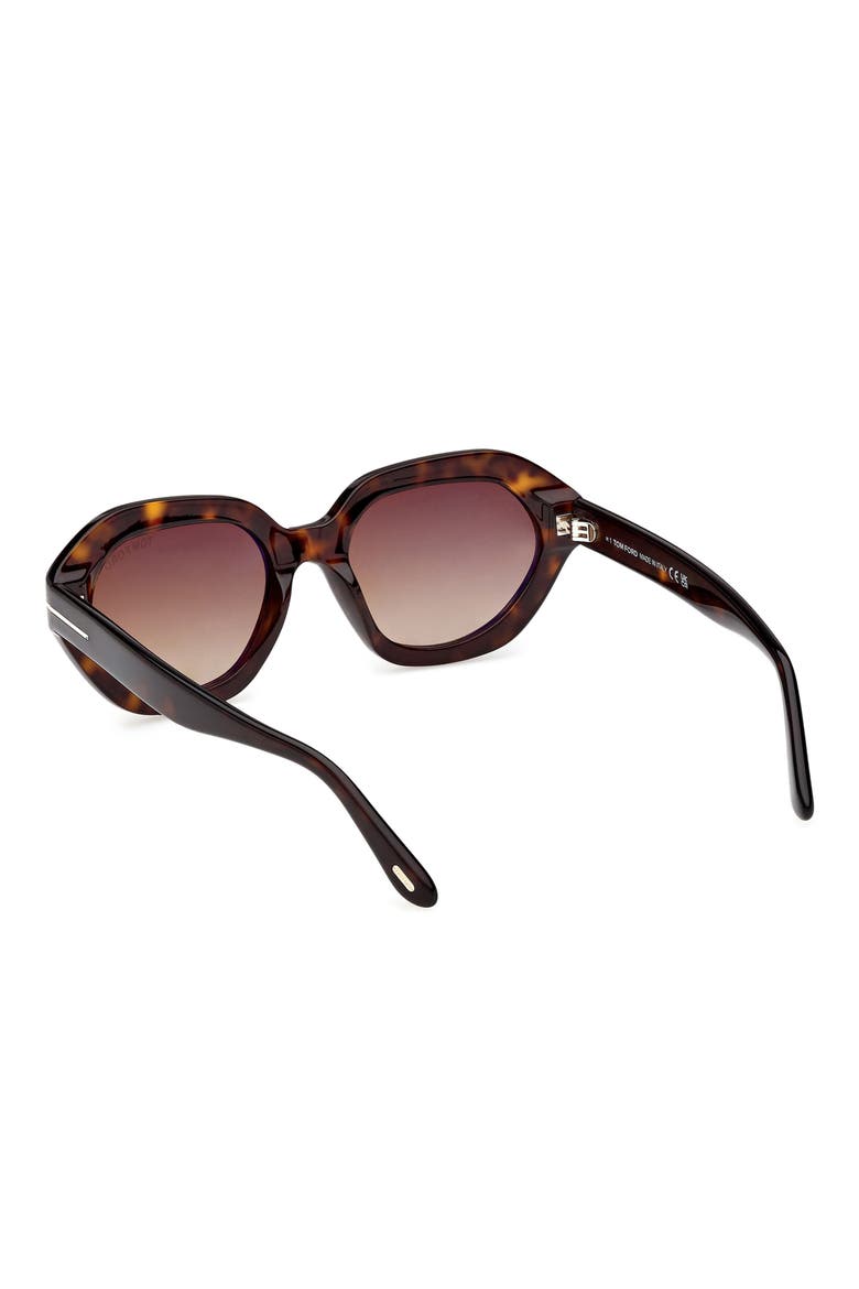 Meryl 53mm Gradient Geometric Sunglasses, Alternate, color, DARK HAVANA / BROWN