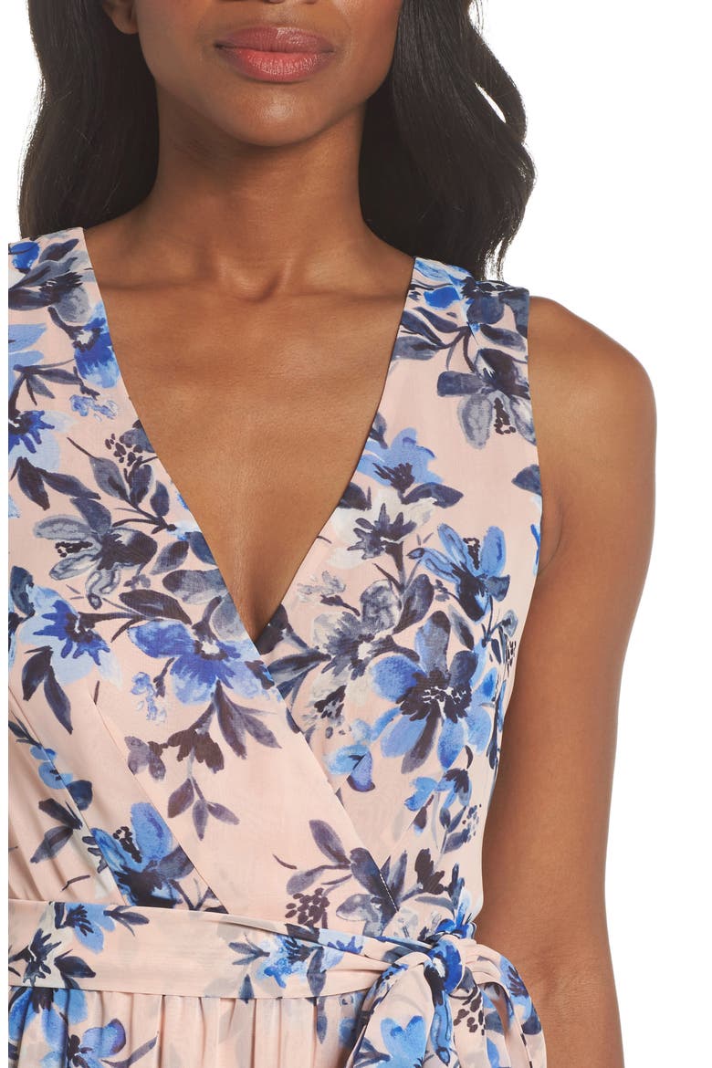 Sleeveless High/Low Dress, Alternate, color, BLUSH/ BLUE