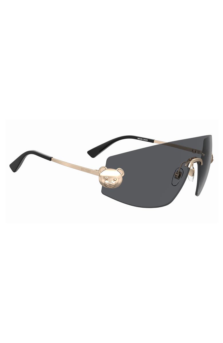 Moschino 99mm Shield Sunglasses, Alternate, color, Rose Gold