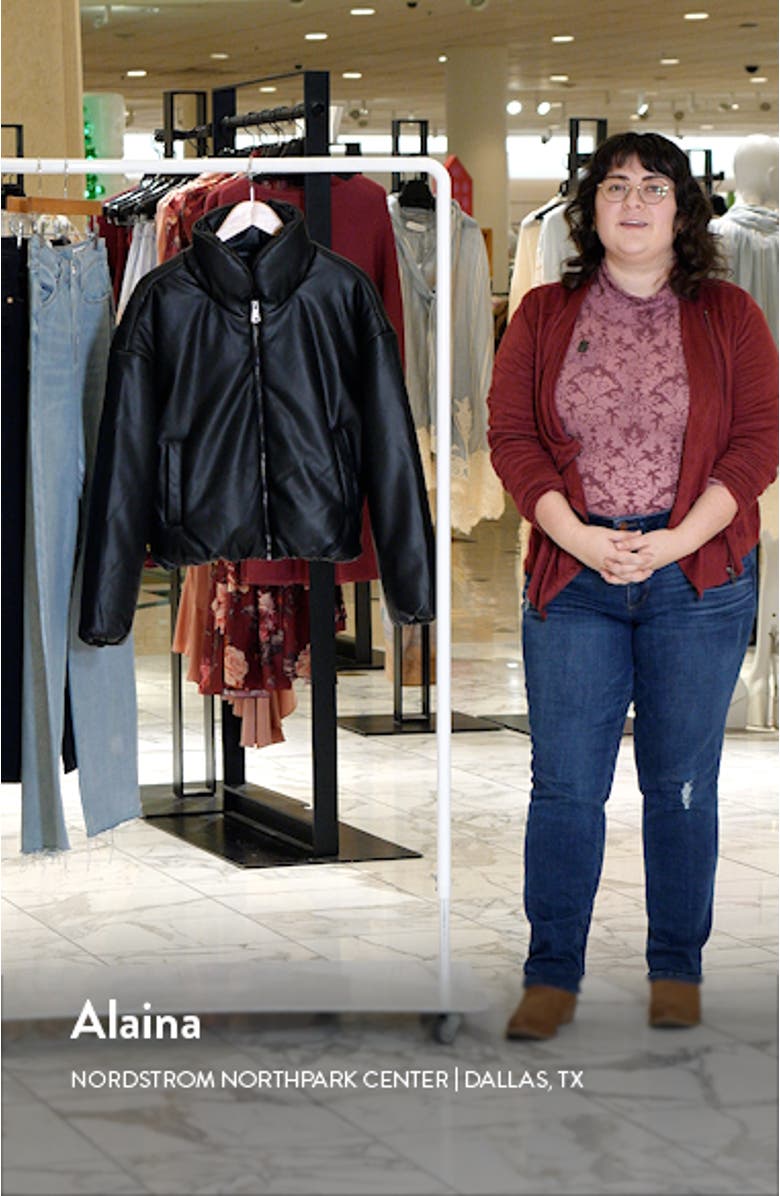 Stratton Faux Leather Puffer Jacket, sales video thumbnail