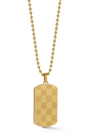 Yield Of Men Dog Tag Pendant Necklace In Gold