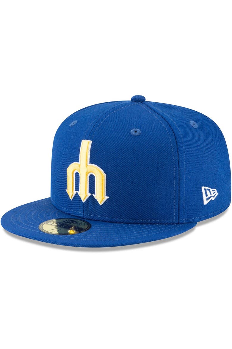 Men's New Era Blue Seattle Mariners Cooperstown Collection Wool 59FIFTY Fitted Hat, Main, color, Blue