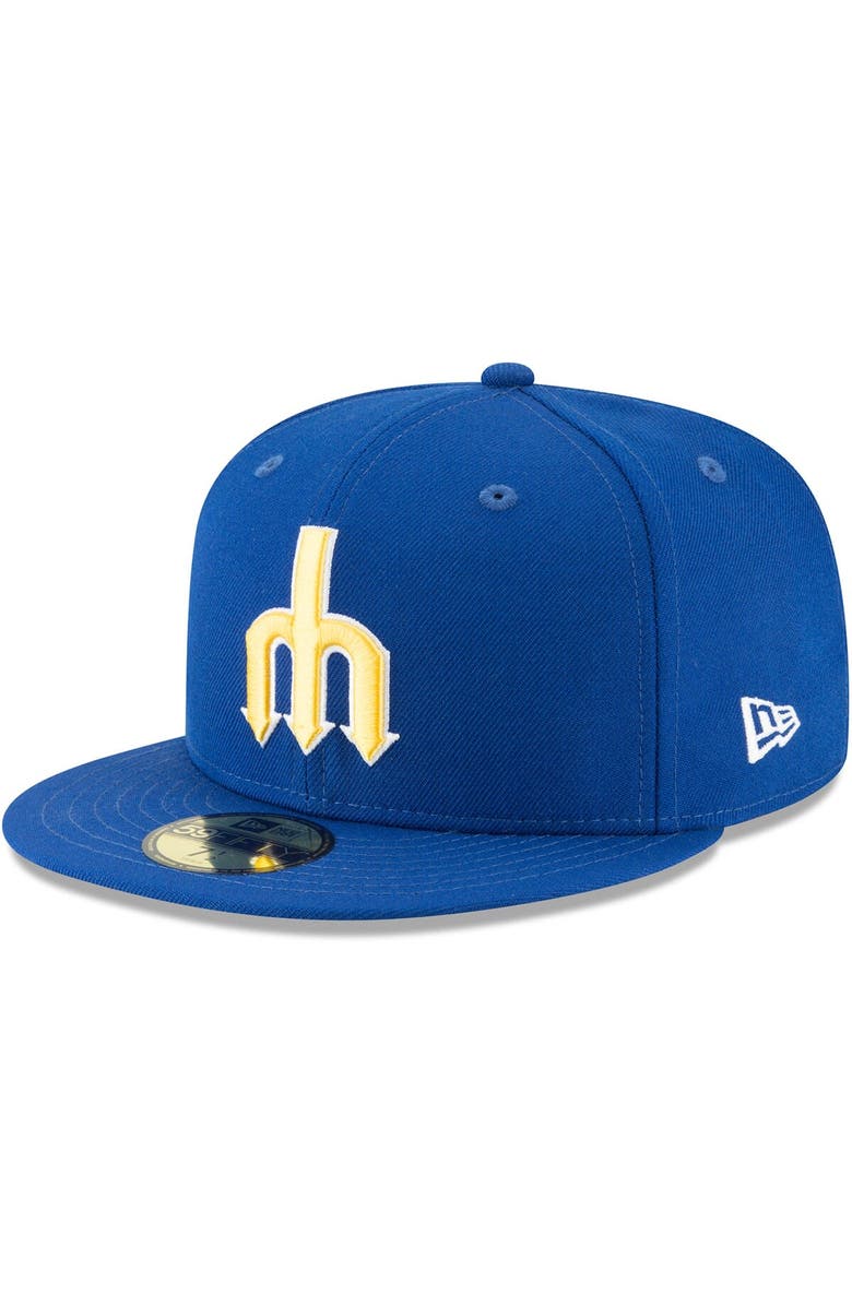 New Era Men's New Era Blue Seattle Mariners Cooperstown Collection Wool 59FIFTY Fitted Hat, Main, color, Blue