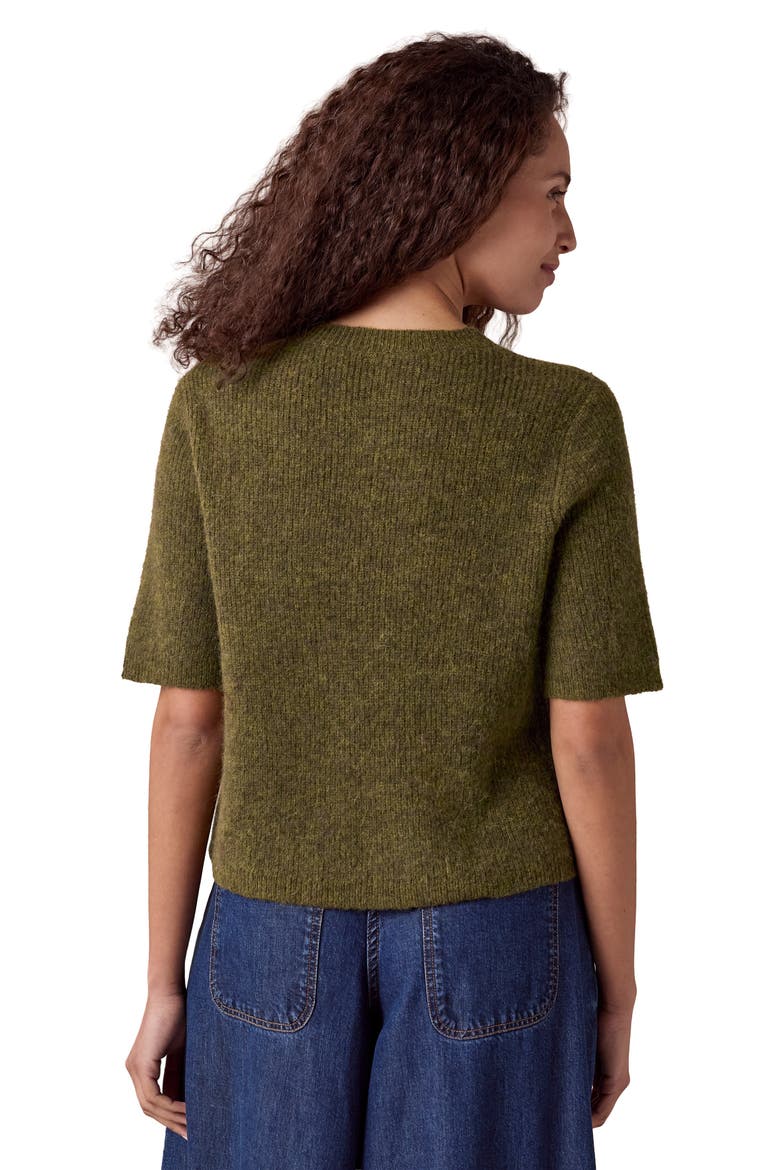 Alpaca Blend Short Sleeve Top, Alternate, color, Olive