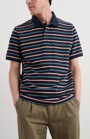 Seasalt Cornwall Balefire Stripe Organic Cotton Piqué Polo