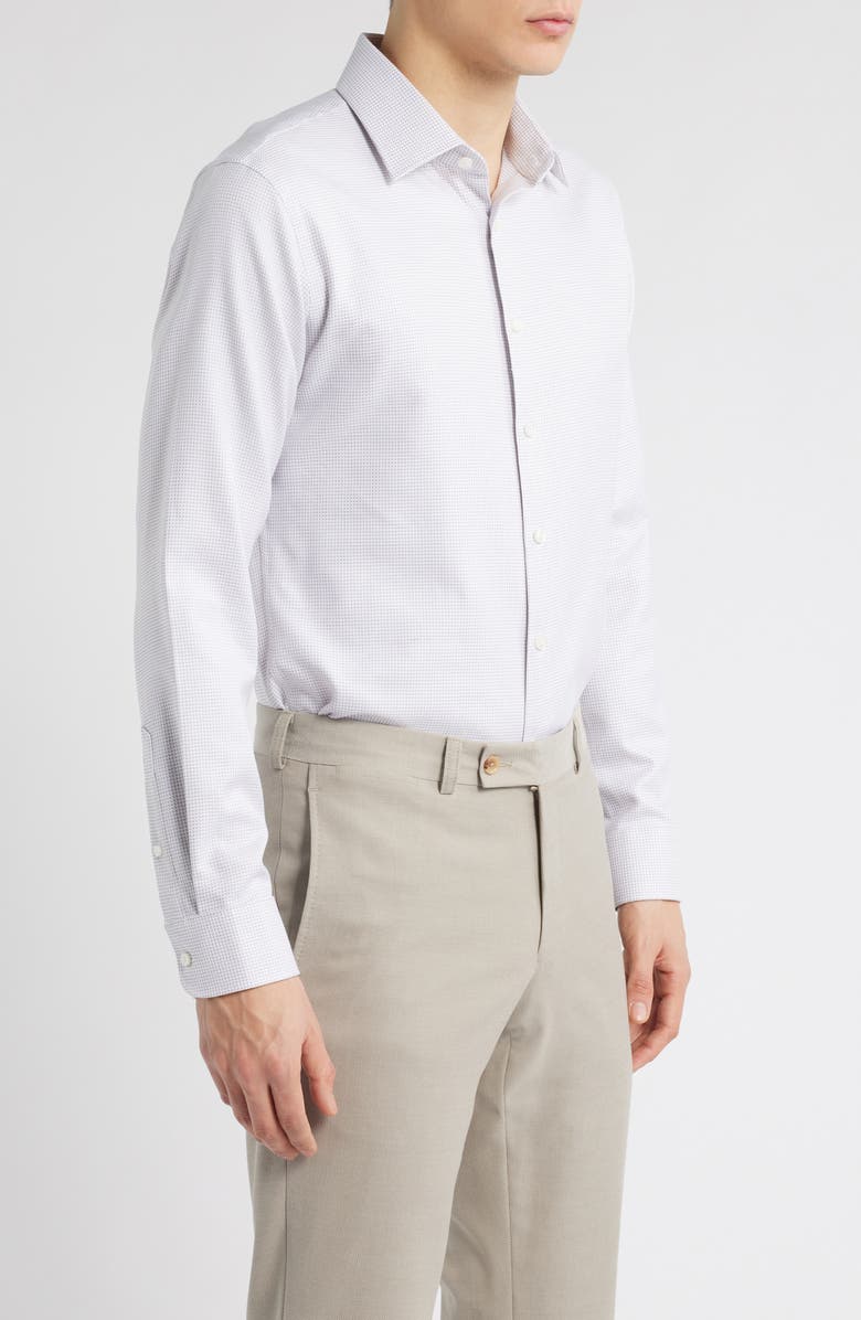 Nordstrom Premium Non-Iron Trim Fit Dress Shirt, Alternate, color, Pink Corner Dobby