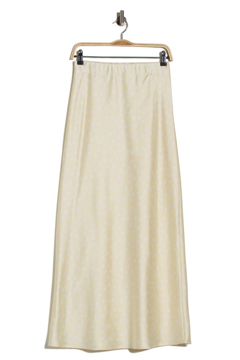 Polka Dot Print Maxi Skirt, Alternate, color, BUTTER