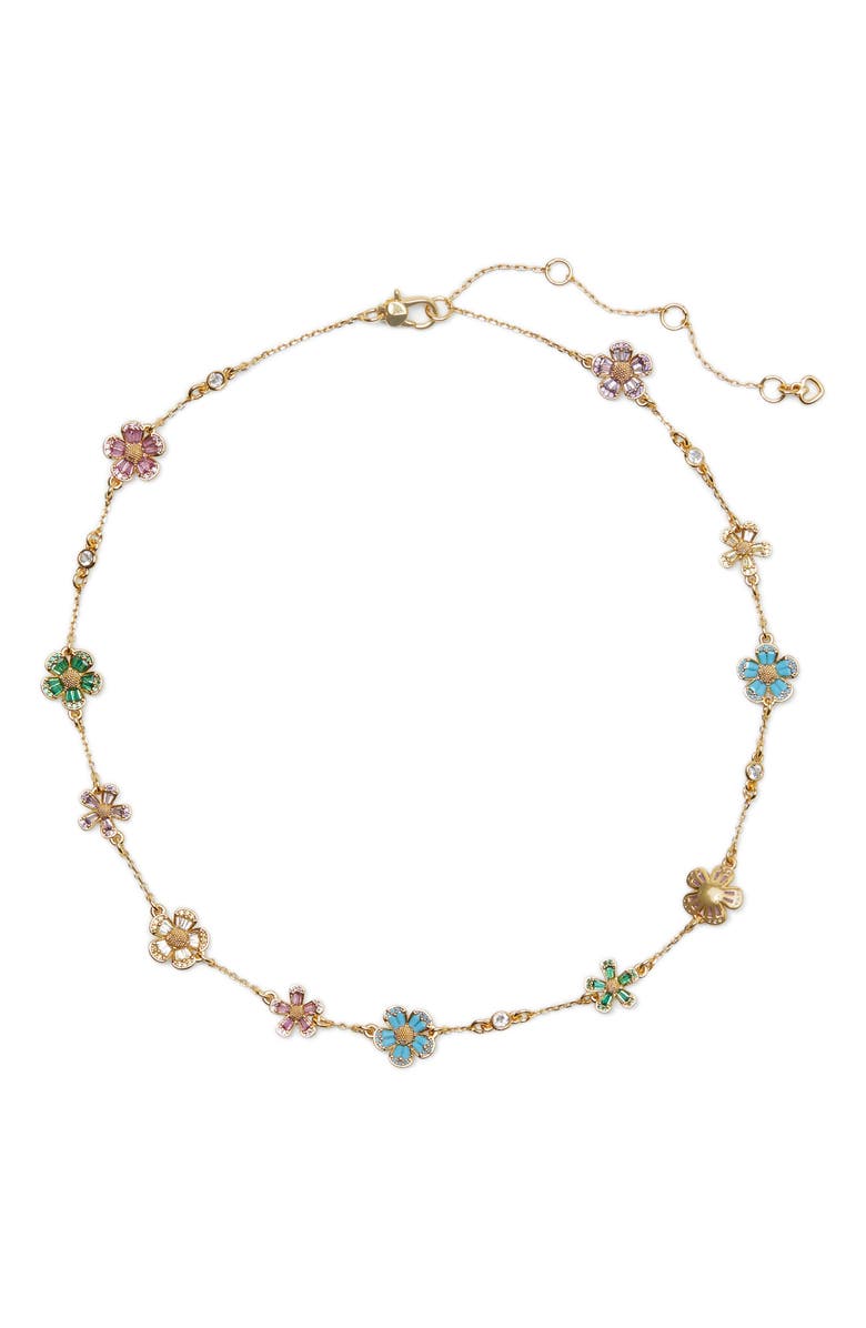 Kate Spade New York flower station necklace, Main, color,