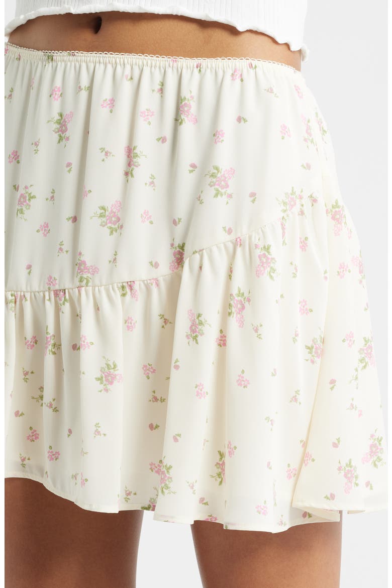 Chiffon Miniskirt, Alternate, color, IVORY- OLIVE FIELD FLOWERS