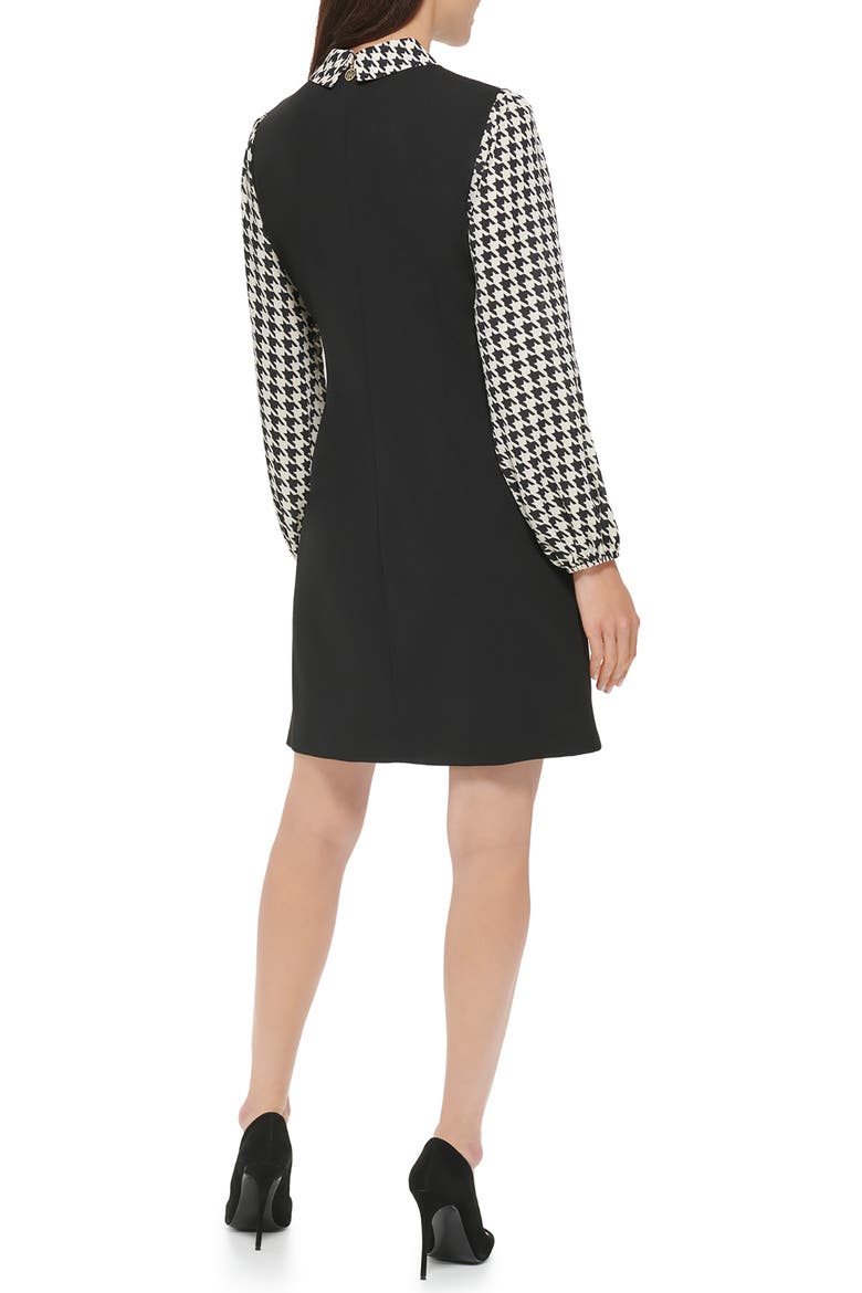 Twofer Long Sleeve Scuba Crepe Dress, Alternate, color, BLACK/WHITE CAP