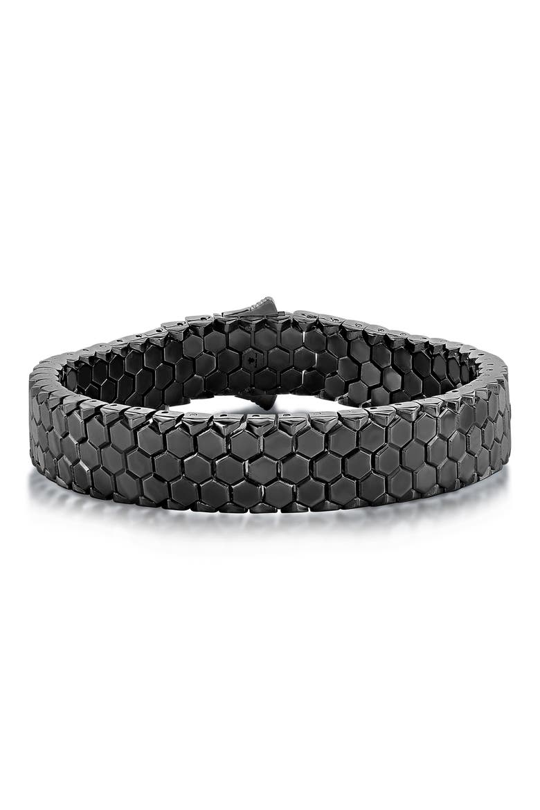 Men's Honeycomb Bracelet, Main, color, BLACK