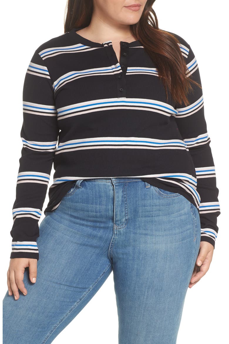 Stripe Henley, Alternate, color, BLACK SOREN STRIPE