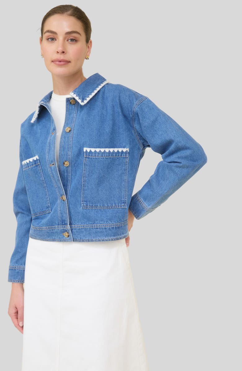ZOE AND CLAIRE Denim Jacket, Alternate, color, Denim