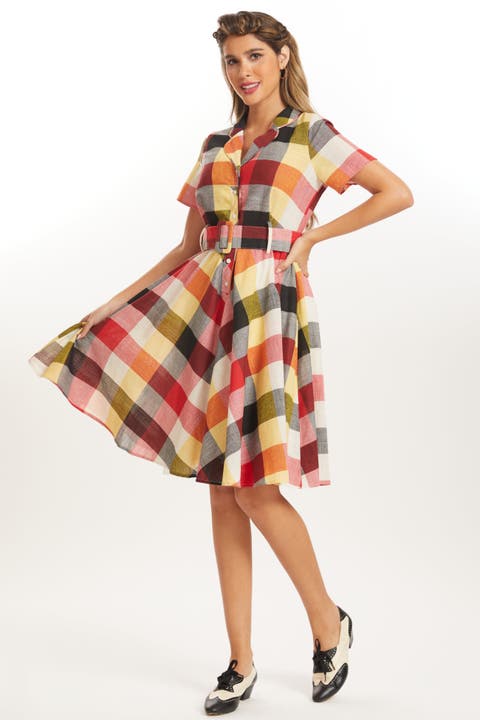 Rustic Elegance Fit & Flare Shirt Dress