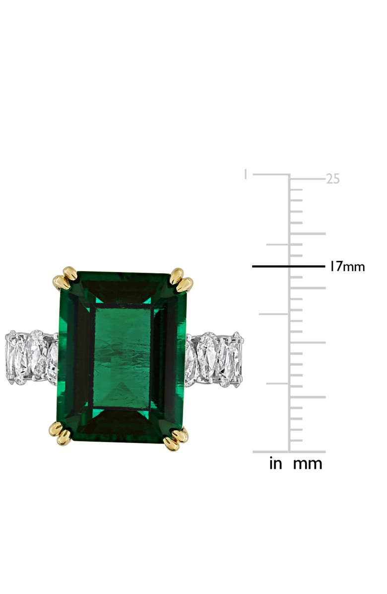Julianna B. Lab-Created Emerald & Diamond Cocktail Ring 18k, Alternate, color, Emerald
