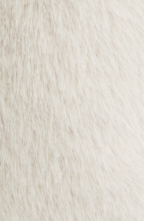 Anne Klein Notched Lapel Faux Fur Crop Jacket In White