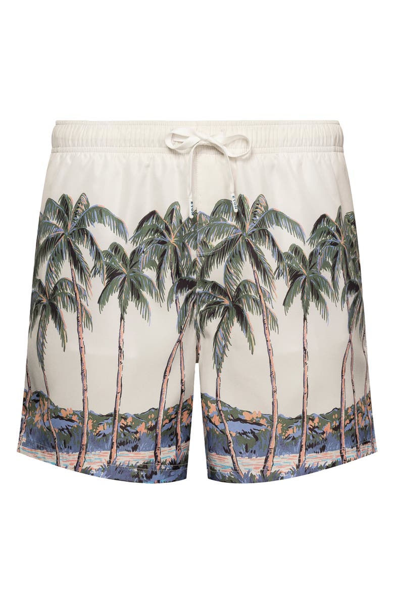 Eton Palm Tree Swim Trunks, Main, color, Green
