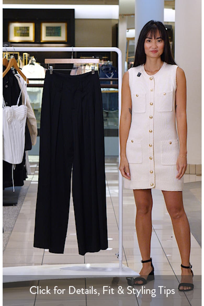 Benson Ultra High Waist Pleated Wide Leg Wool Blend Trousers video