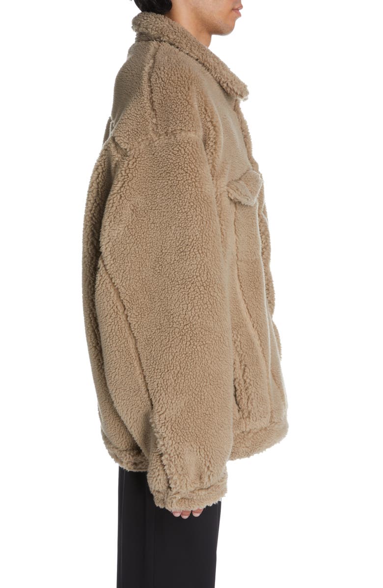 Balenciaga Oversize Faux Shearling Trucker Jacket, Alternate, color, 