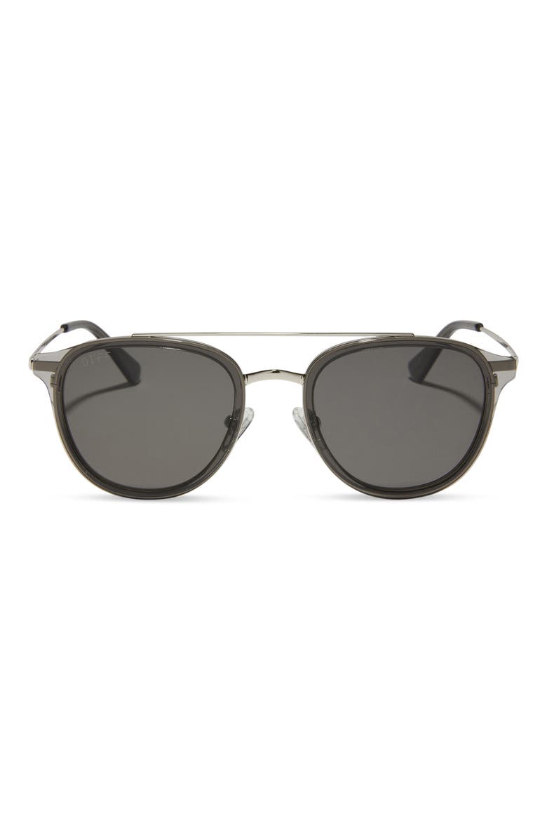 Camden 52mm Polarized Aviator Sunglasses, Main, color, GREY