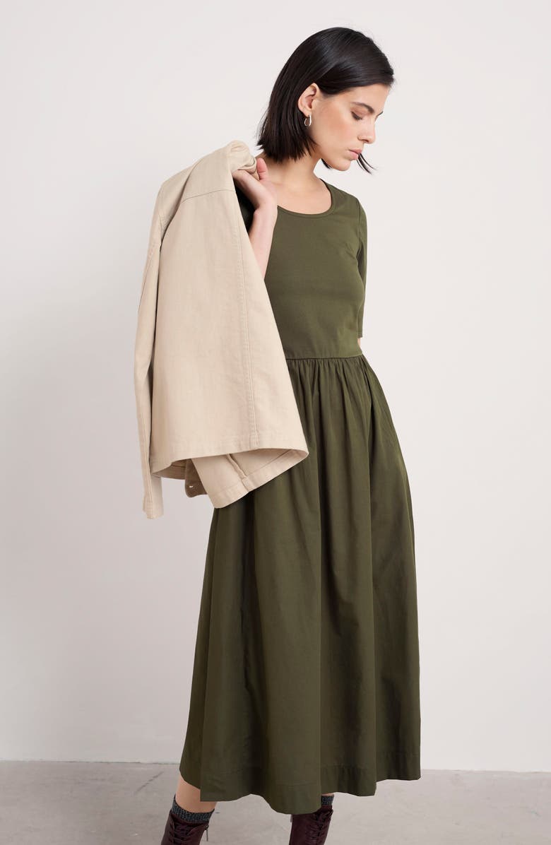 Seasalt Cornwall Madder Mixed Media Midi Dress, Alternate, color, Alpine