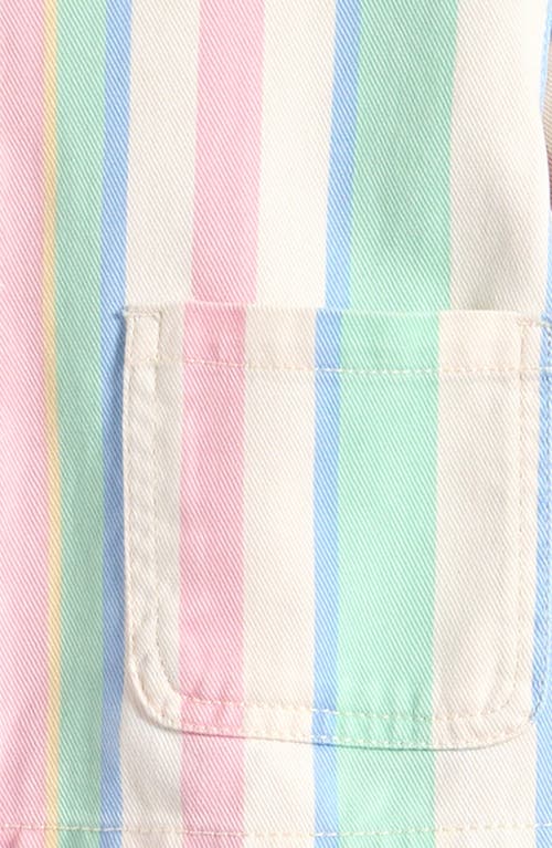 NEXT NEXT KIDS' STRIPE COTTON SNAP-UP JACKET & SHORTS SET 