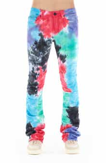Cult of Individuality Hipster Nomad Tie Dye Stacked Bootcut Jeans