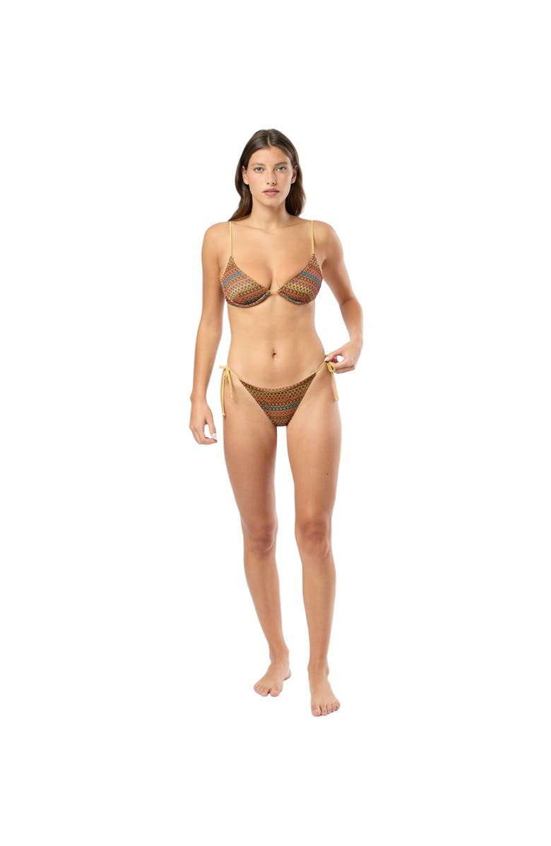 Onia Liana Bikini Top, Alternate, color, Pale Gold Multi