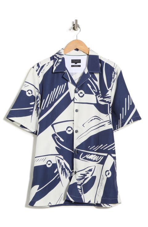Heukels Fish Print Camp Shirt